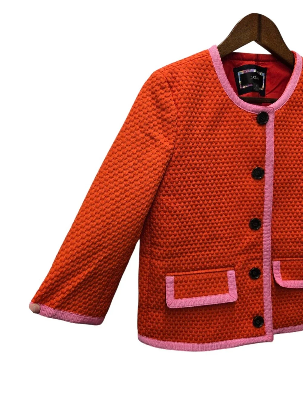 J. Crew Collarless Blazer in Matelassé
